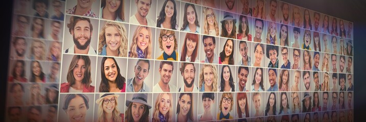 People collage portrait very wide