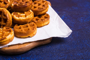 Traditional round Belgian waffles