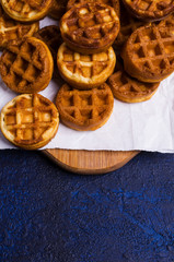Traditional round Belgian waffles