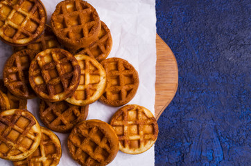 Traditional round Belgian waffles