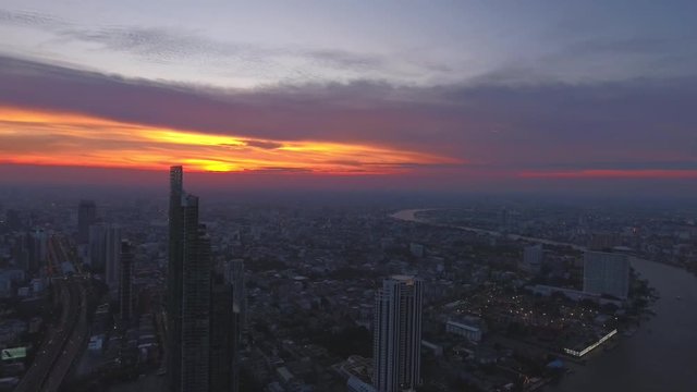 Bangkok city view aerial