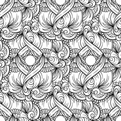 Ethnic black and white seamless pattern.