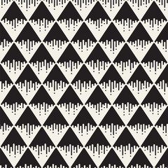 Vector seamless pattern with geometric spots. Monochrome random line streaks. Contrast repeating background design