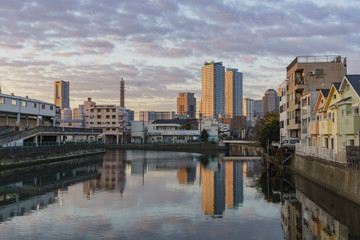 Fototapeta na wymiar Beautiful cityscape around Kanagawa-Ken