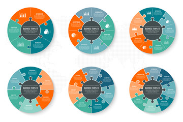 Infographic timeline circle template can be used for chart, diagram, web design, presentation, advertising, history. Vector infographic illustration - obrazy, fototapety, plakaty