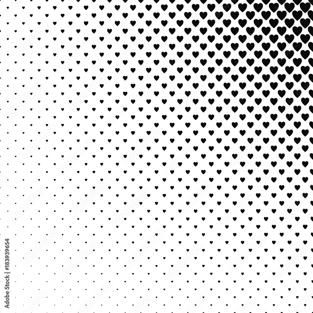 Poster Abstract monochrome heart pattern background design vector