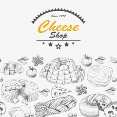 Horizantal background with cheese products