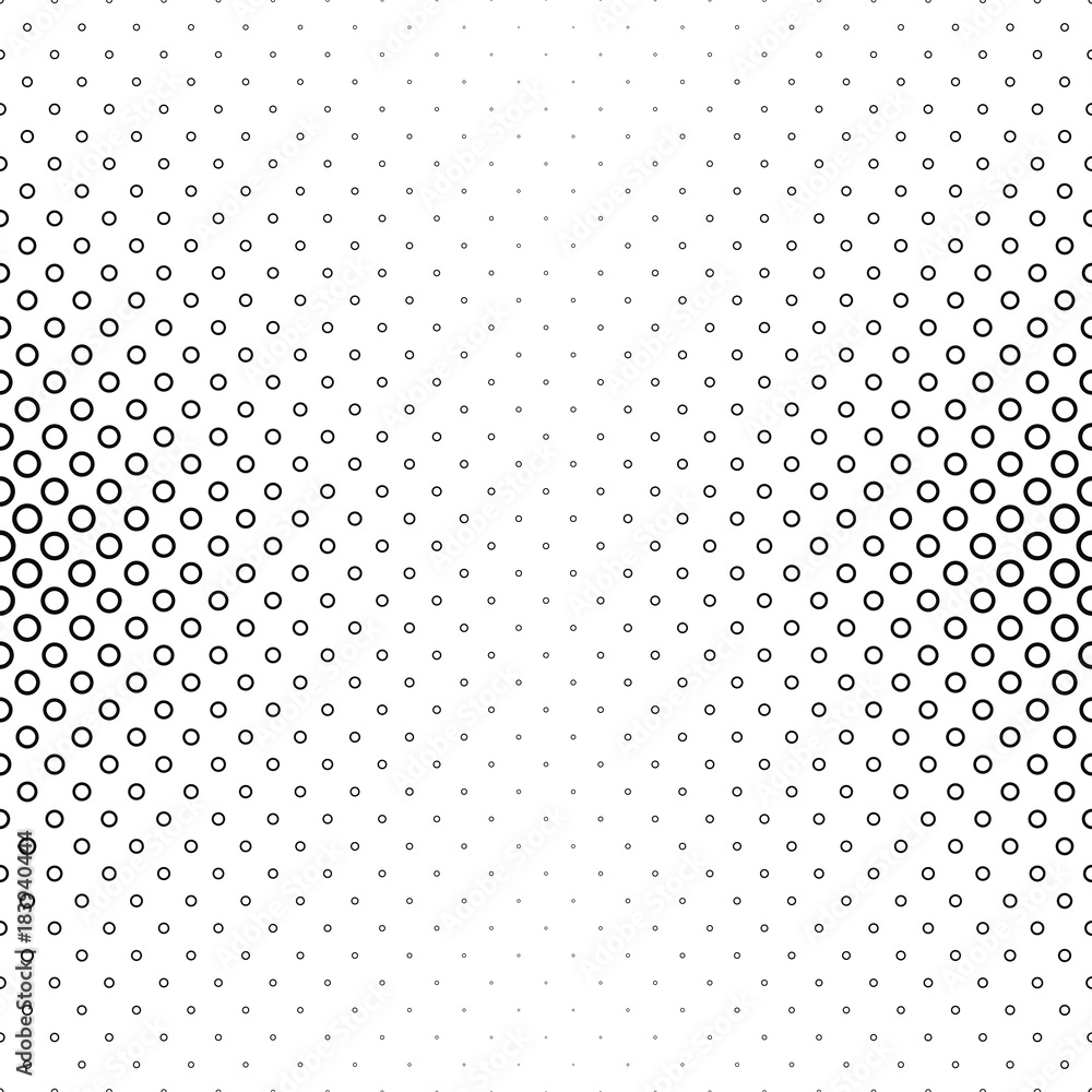 Poster black and white circle pattern design - vector background