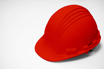 Red helmet isolated.