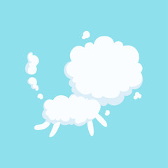 Funny cloud in form of lion. Silhouette of wild African animal. Children imagination. Flat vector design for advertising children s store, print, logo or label