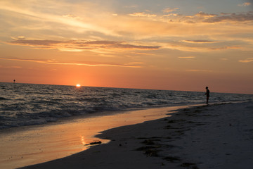 beach at sunset in Sanibel