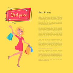 Best Prices Poster with Place for Text and Woman