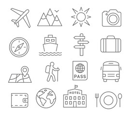 Travel and Tourism Line Icons