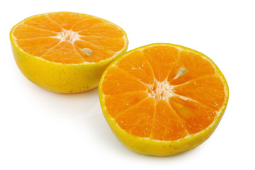 Orange fruit isolated on white with clipping path.