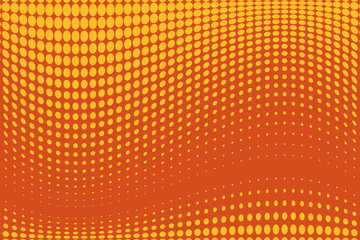 Abstract wavy halftone pattern. Comic background. Dotted backdrop with circles, dots, point large scale. 