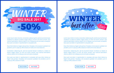 Obraz premium Winter Sale Best Offer Sign Vector Illustration