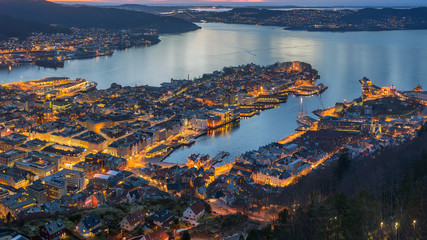 Panorama Floyen at sunset.