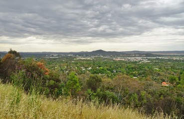 Fototapeta na wymiar Panoramic view of the city of Canberra in the Australia Capital Territory (ACT), Australia