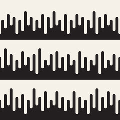 Vector seamless pattern with geometric spots. Monochrome random line streaks. Contrast repeating background design