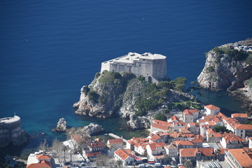 Mar adriático y vistas de Dubrovnik, Croacia
