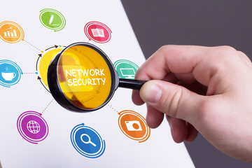 The concept of business, technology, the Internet and the network. Young businessman showing...