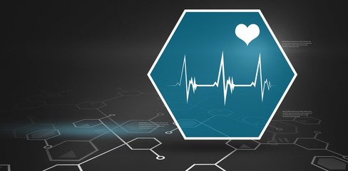Digital background with heart movement sign 
