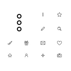 More icon in a set on a red circle.
A set of thin, linear and modern icons for navigation, mobile and applications.