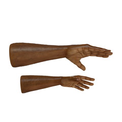 african man hand on a white. 3D illustration