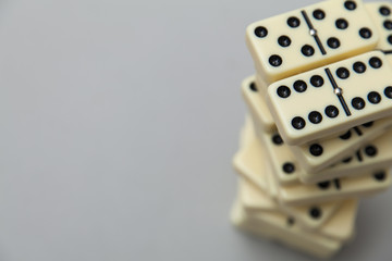 Domino background. Business strategy concept