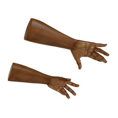 african man hand on a white. 3D illustration