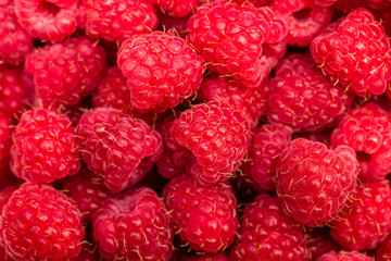 Sweet raspberries background