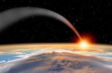 Attack of the asteroid on the Earth 
