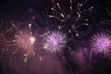 Beautiful colorful holiday fireworks