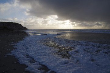 Schaum an jütlands Nordseeküste
