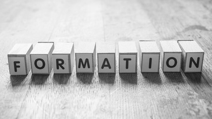 concept mot formé avec des lettres en bois - Formation