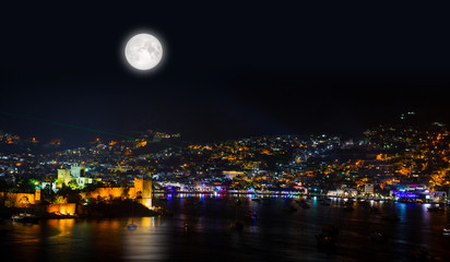 Aerial view of Bodrum on Turkish Riviera.