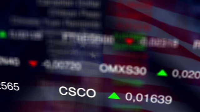 Stock Market Business Background with USA flag