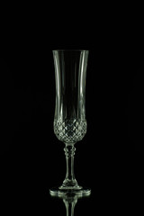 Crystal glass on black background