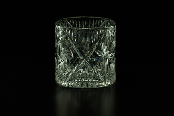 Crystal glass on black background