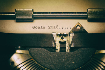 Vintage typewriter with a text