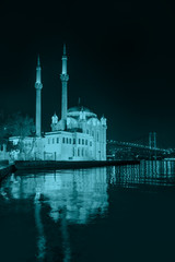 Ortakoy mosque and Bosphorus bridge, Istanbul, Turkey