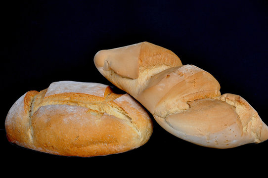 Spanish bread on black and black background