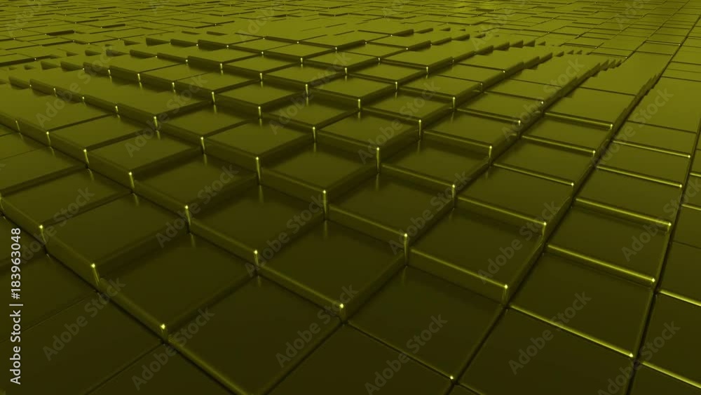 Poster moving golden plates motion background, seamless loop