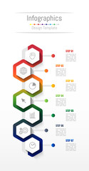 Infographic design elements for your business data with 7 options, parts, steps, timelines or processes. Vector Illustration.