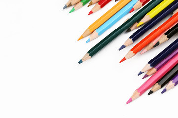 Student stationary and colorful pencils