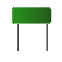 Vector illustration of Blank Green Road Sign