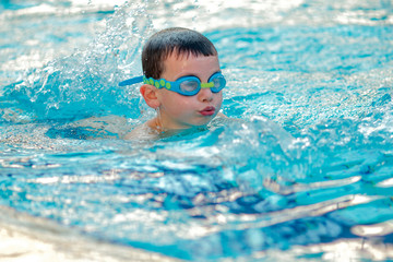 Boy swimming Freestyle