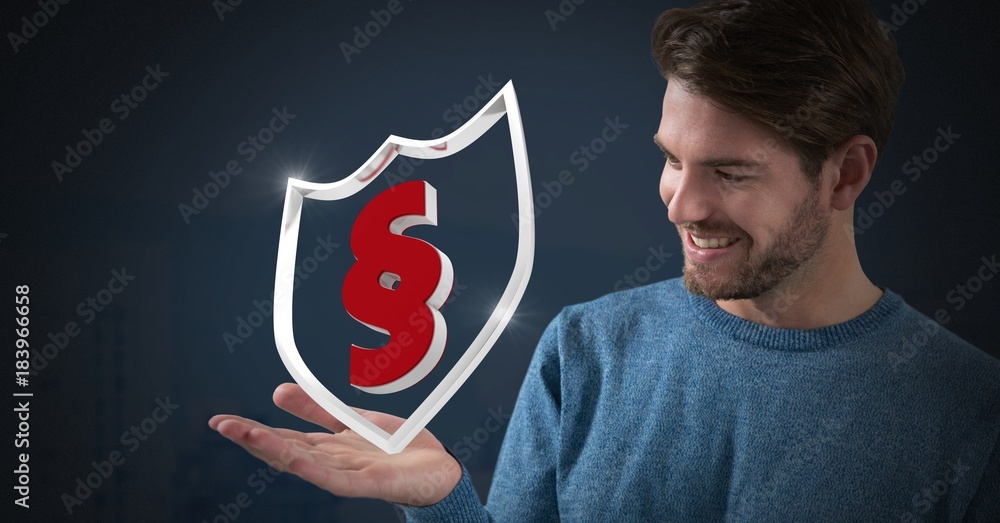 Sticker Section icons and Businessman with hands palm open and dark