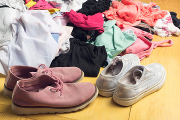 Clutter of clothes