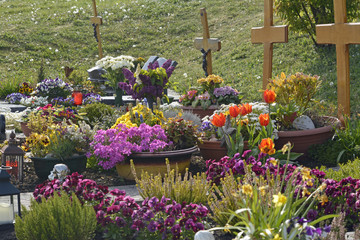gräber auf einem friedhof